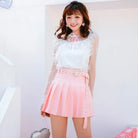 Pleated Buckled Skirt with Heart Design - Skirts