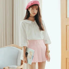 Pleated School Girl Skirt with Built-in Shorts for Chic Style - Skirts