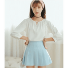 Pleated School Girl Skirt with Built - in Shorts for Chic Style - Cosparty