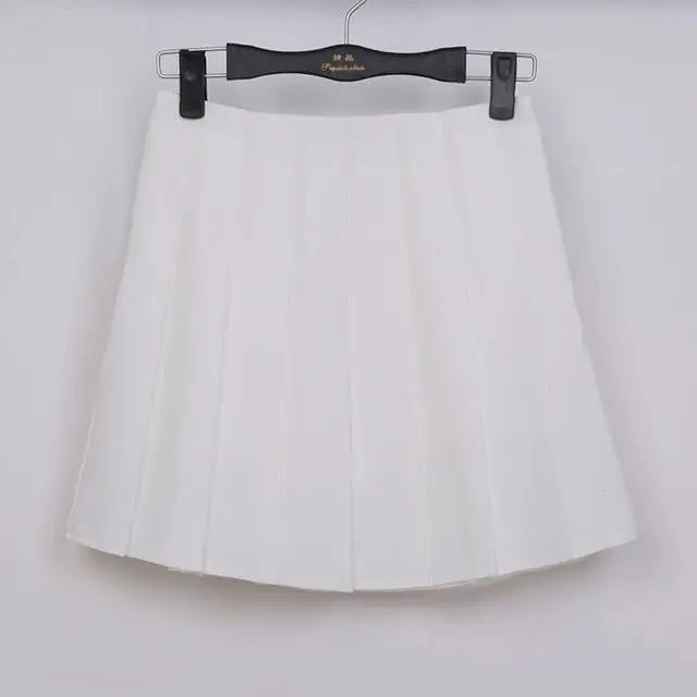 Pleated School Girl Skirt with Built - in Shorts for Chic Style - Cosparty
