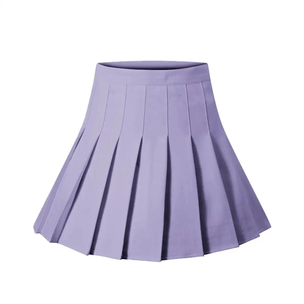Pleated School Girl Skirt with Built - in Shorts for Chic Style - Cosparty