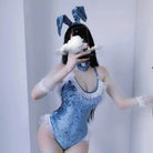 Plus Size Velour Bunny Cosplay Up to 5XL in Pink Blue or Black - Cosparty