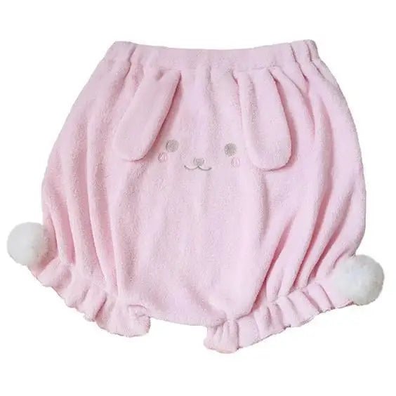 Plush Bunny Bloomers with Hand - Embroidered Features and Pompoms - Cosparty