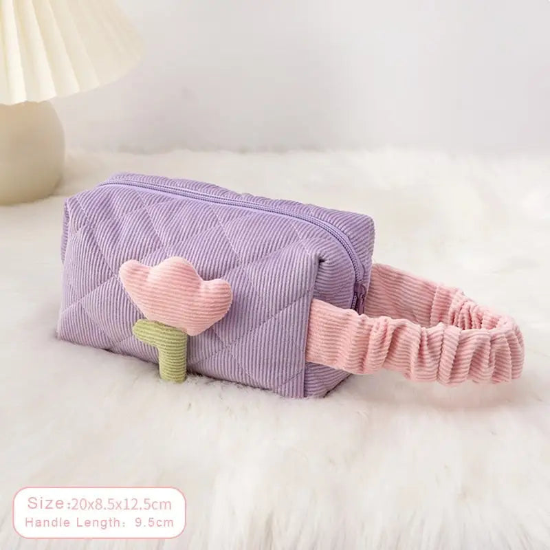 Plush Tulip Make-Up Case - bags, flowers, makeup bag, tulip Cosparty