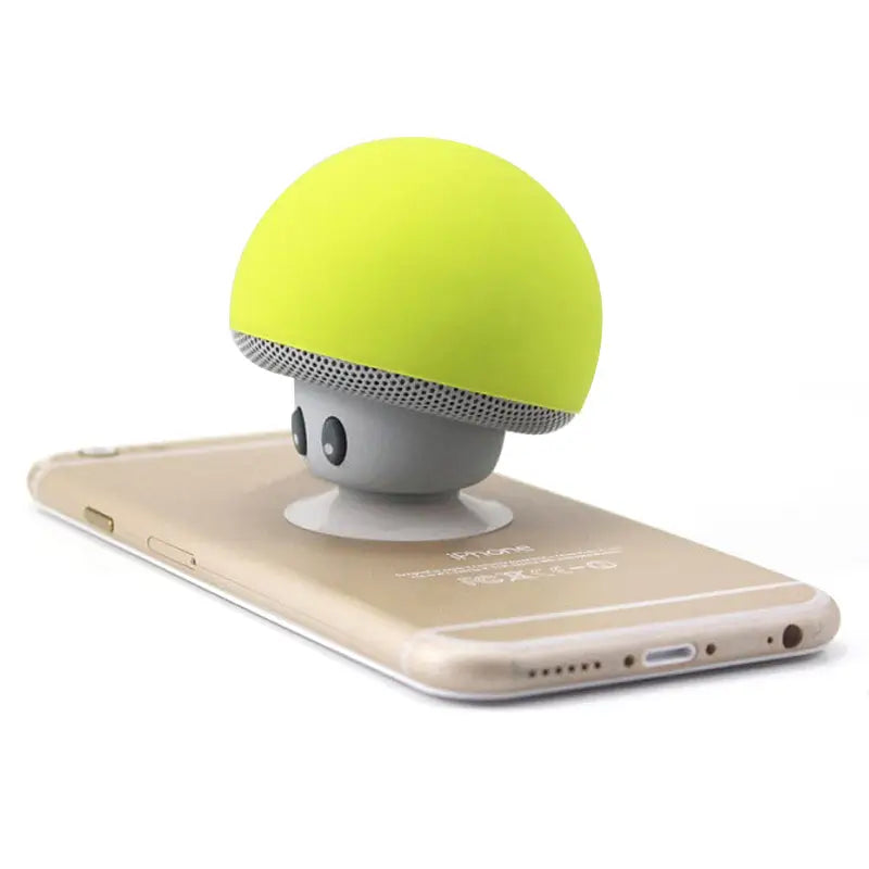 waterproof bluetooth yellow mushroom speaker with built in microphone hands free mic device portable nintendo kawaii mushroom toadstool by Cosparty