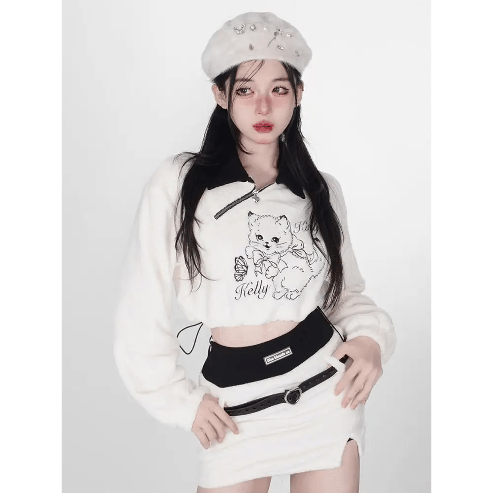 Pretty Kitty Prepstar Outfit for Retro Feline Fashion Fans - Cosparty