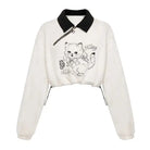 Pretty kitty prepstar outfit - 1990s - 90s - angelcore - cat hoodie - sweater