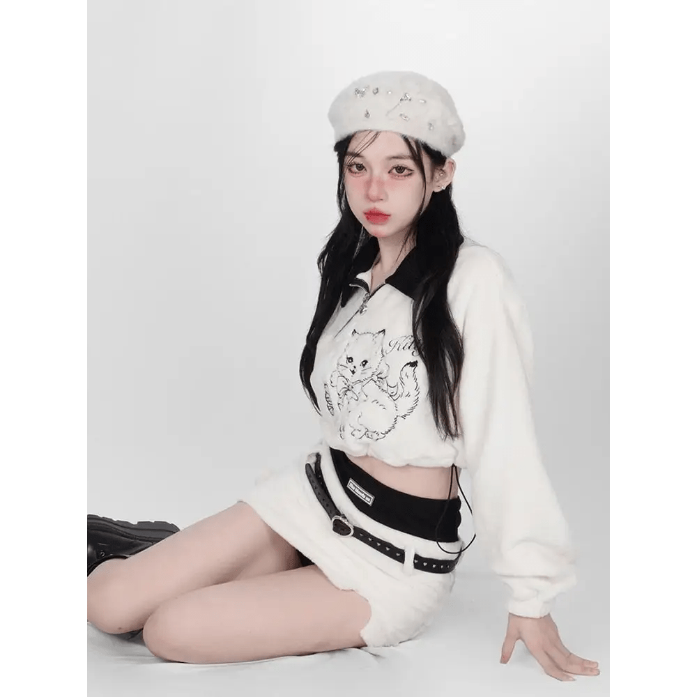 Pretty Kitty Prepstar Outfit for Retro Feline Fashion Fans - Cosparty