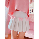 Princess Aesthetic Pink and White Ribbon Tennis Skirt - Cosparty