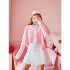 Princess Aesthetic Pink and White Ribbon Tennis Skirt - skirt