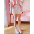 Princess Aesthetic Pink and White Ribbon Tennis Skirt - Cosparty
