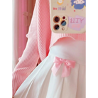 Princess Aesthetic Pink and White Ribbon Tennis Skirt - skirt