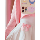 Princess Aesthetic Pink and White Ribbon Tennis Skirt - Cosparty