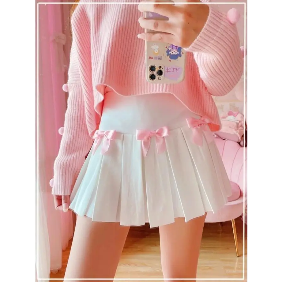 Princess Tennis Skirt - S - bowknot, bows, fairy kei, kawaii, kawaii fashion