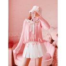 Princess Aesthetic Pink and White Ribbon Tennis Skirt - Cosparty