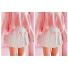 Princess Aesthetic Pink and White Ribbon Tennis Skirt - Cosparty