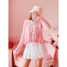 Princess Aesthetic Pink and White Ribbon Tennis Skirt - skirt