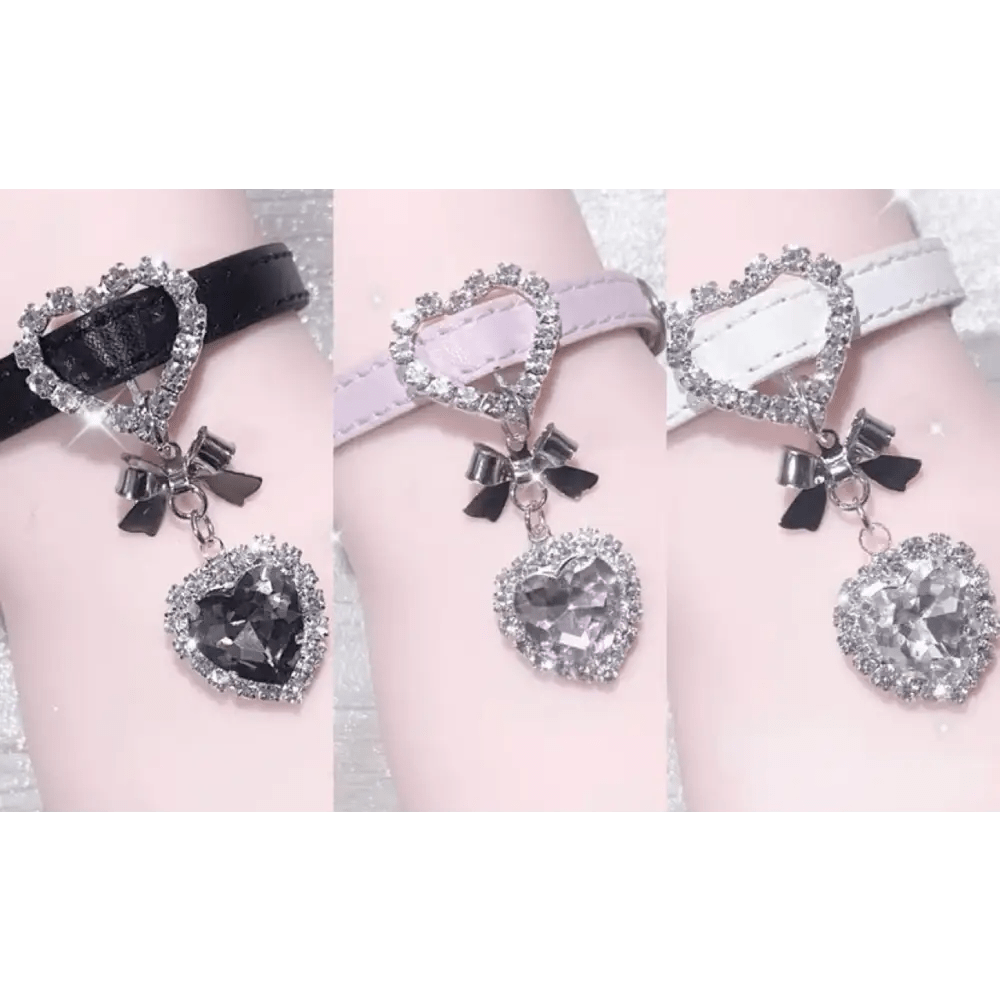 Princess Glam Choker Necklace in White, Pink or Black - Cosparty