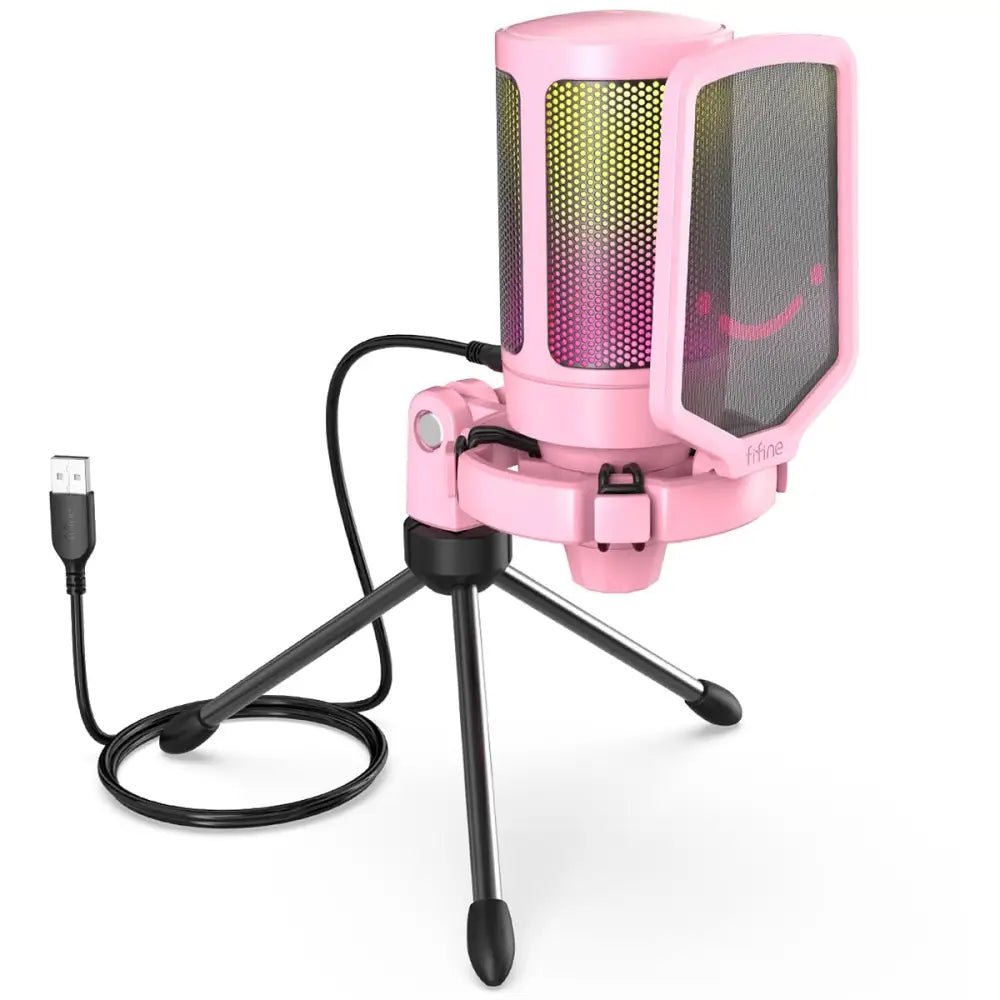 Professional Pink Streaming Microphone for Perfect Audio Quality - Cosparty