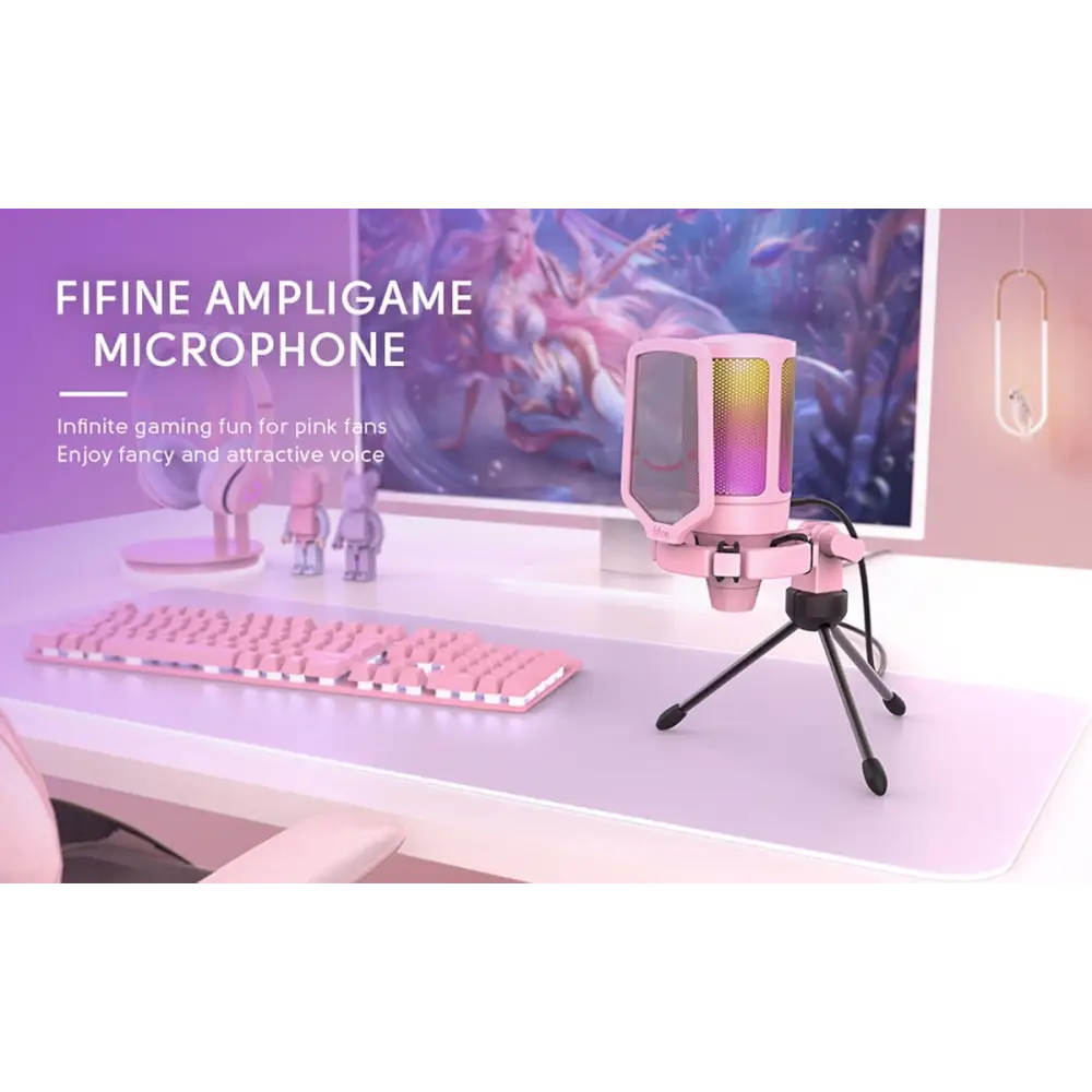 Professional Pink Streaming Microphone for Perfect Audio Quality - microphone