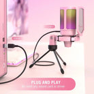 Professional Pink Streaming Microphone for Perfect Audio Quality - Cosparty
