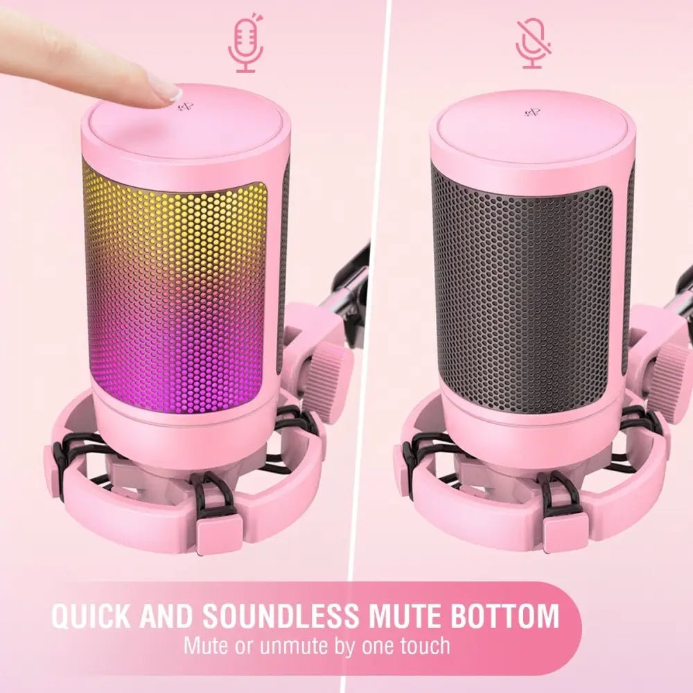 Professional Pink Streaming Microphone for Perfect Audio Quality - Cosparty