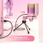 Professional Pink Streaming Microphone for Perfect Audio Quality - microphone