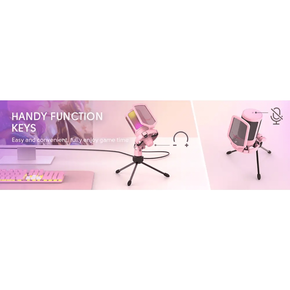 Professional Pink Streaming Microphone for Perfect Audio Quality - Cosparty