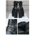 Punk Rock Chunky Block Heeled Booties for Perfect Fit Feet - Shoes