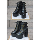 Punk Rock Chunky Block Heeled Booties for Perfect Fit Feet - Shoes