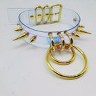 Punk Rock Clear Choker with Spiked Metal Detail and O - Ring Hooks - Cosparty