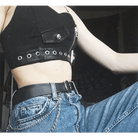 Punk Rock Tartan Plaid Cropped Tank for Edgy Style - Cosparty