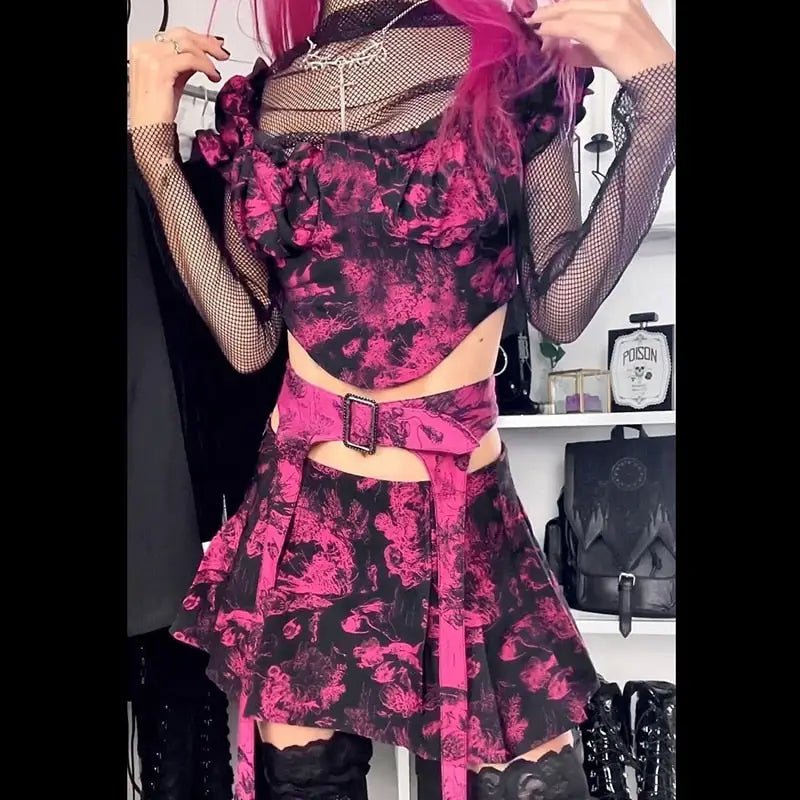 Punk Shirt with Pink Accents for Goth Style - Cosparty