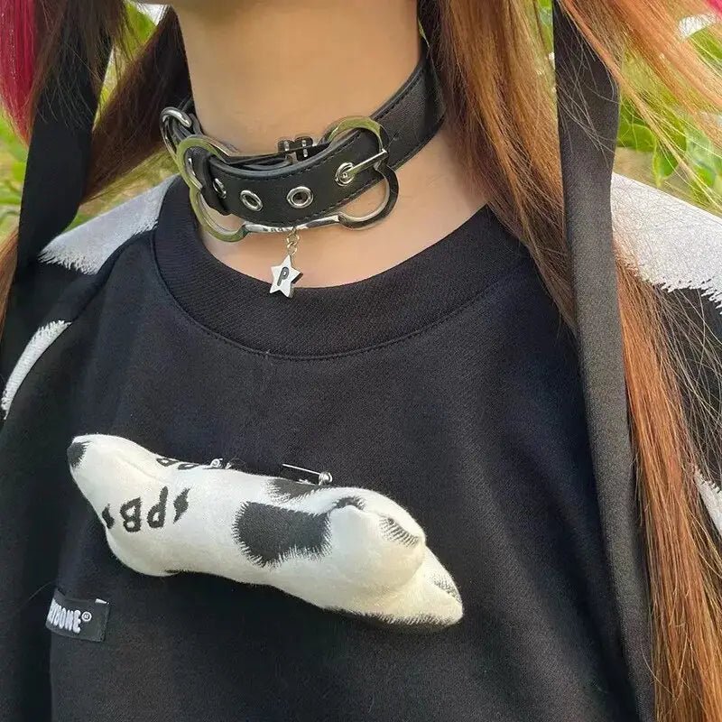 Puppy Bone Collar with Secure Gothic Buckle and Vegan Leather - Cosparty