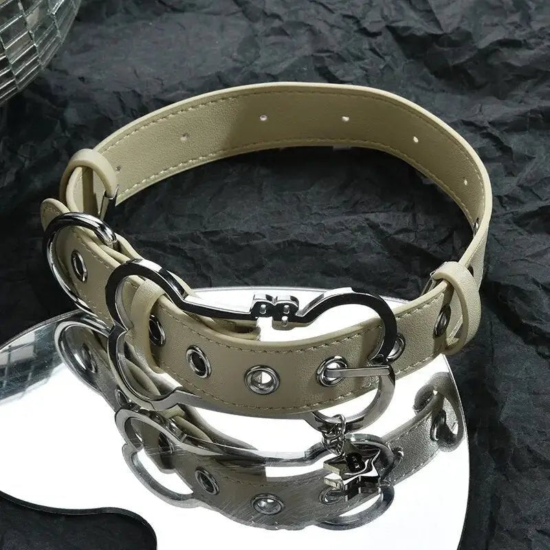 Puppy Bone Collar with Secure Gothic Buckle and Vegan Leather - Cosparty