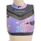 Purple and Black Holographic Pastel Goth Cheerleader Outfit Costume - lingerie