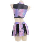 Purple and Black Holographic Pastel Goth Cheerleader Outfit Costume - lingerie