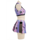 Purple and Black Holographic Pastel Goth Cheerleader Outfit Costume - lingerie