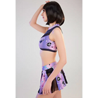 Purple and Black Holographic Pastel Goth Cheerleader Outfit Costume - lingerie