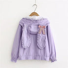 Purple Bunny Windbreaker Coat for Winter Protection and Style - coat