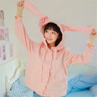 Purple Bunny Windbreaker Coat for Winter Protection and Style - coat