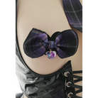 Purple Plaid Latex Vixen Bodysuit for Edgy Alternative Fashion - bodysuit