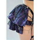 Purple Plaid Latex Vixen Bodysuit for Edgy Alternative Fashion - bodysuit