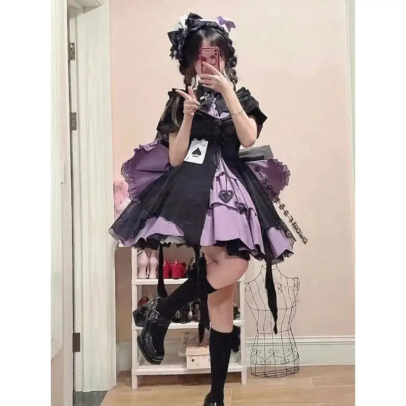 Purple Spade Lolita Dress for Enchanting Evening Looks - dress