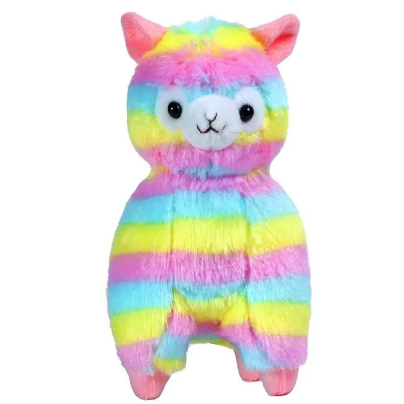 Rainbow Alpaca Plush with Keychain Strap for Cuteness on the Go - Cosparty