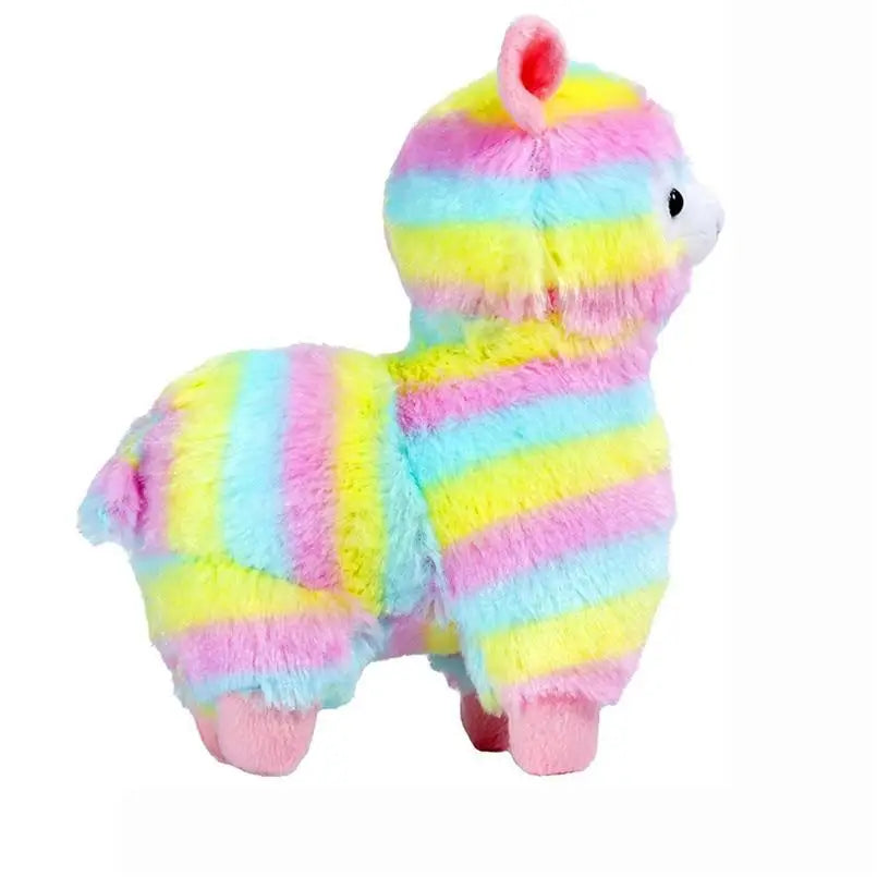 Rainbow Alpaca Plush with Keychain Strap for Cuteness on the Go - plush