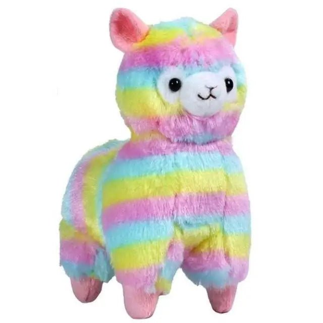 Rainbow Alpaca Plush with Keychain Strap for Cuteness on the Go - Cosparty