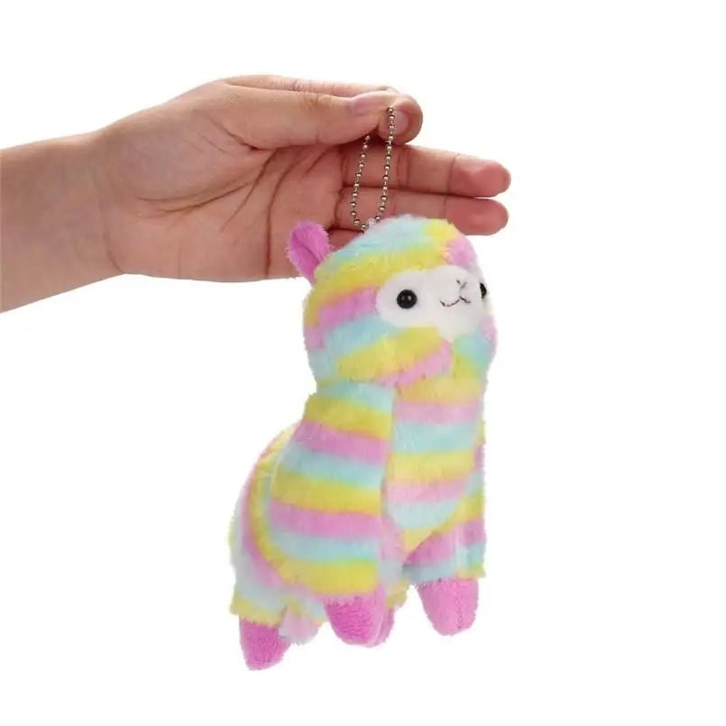 Rainbow Alpaca Plush with Keychain Strap for Cuteness on the Go - Cosparty