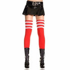 Glitter Rainbow Thigh Highs - Red (No Glitter) - Socks