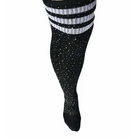 Rainbow Thigh High Glitter Socks with Rhinestones - Cosparty